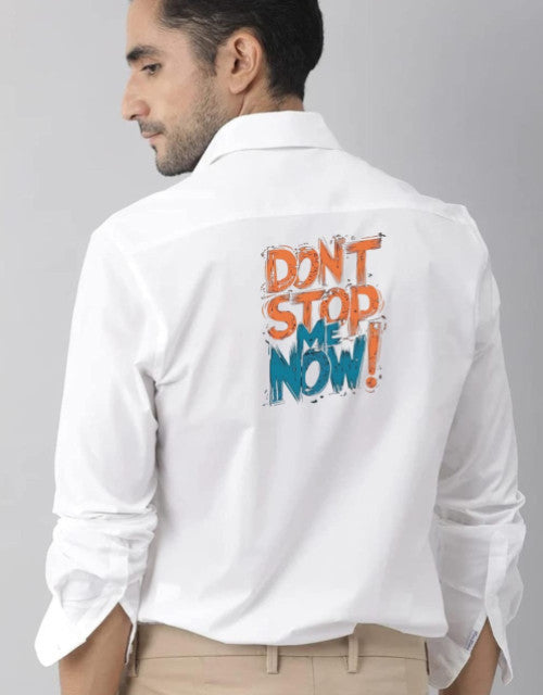 Men Regular Fit Don't Stop Me Now Printed Casual Shirt