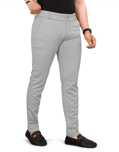 Men Slim Fit Lycra Blend Trousers (Pack of 2)